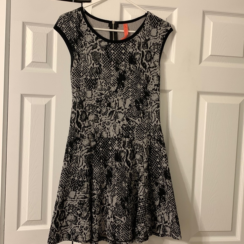 black and grey textured dress